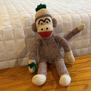 Vintage Brown and Cream Sock Monkey Plush